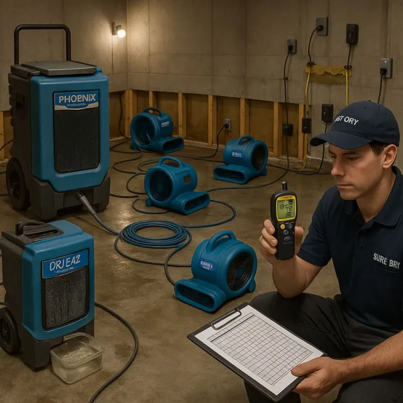 Structural Drying and Dehumidification process in Hallettsville, TX